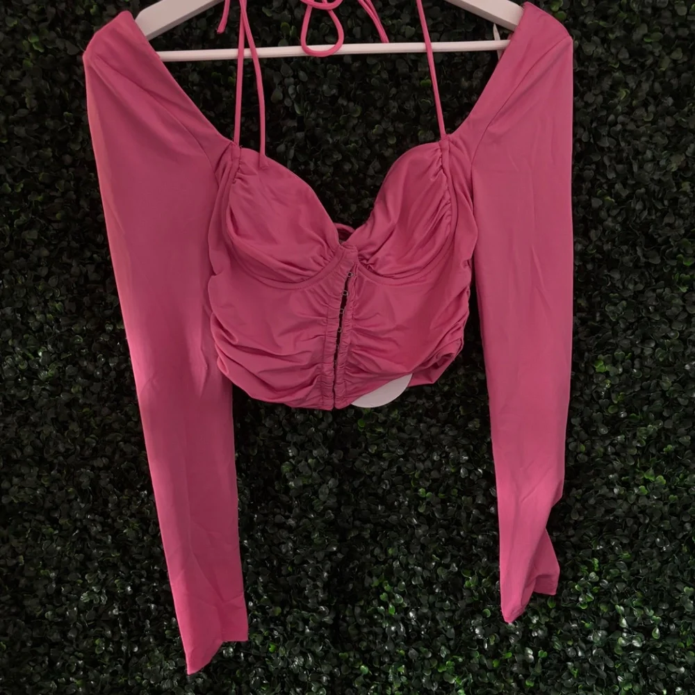 Princess Polly Galyn Long Sleeve Top Pink US 4 BNWT - Picture 2 of 4